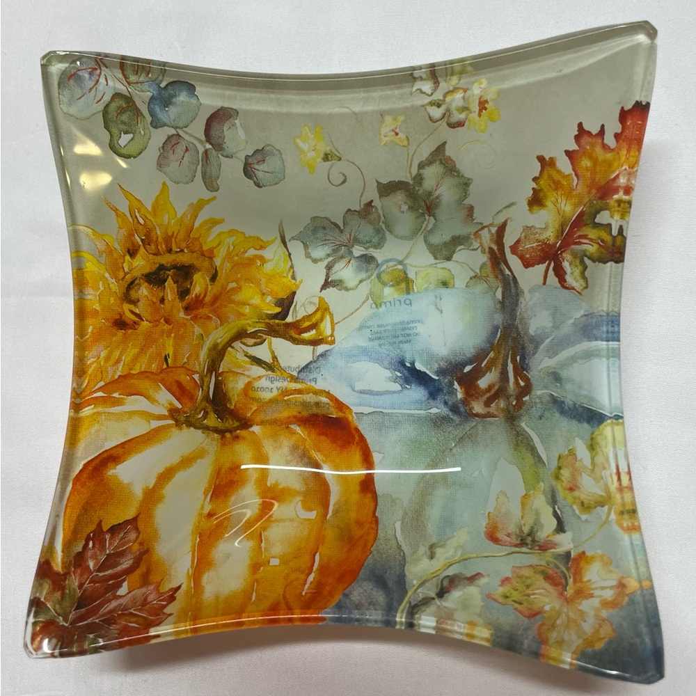 Autumn Harvest Glass Art Plate